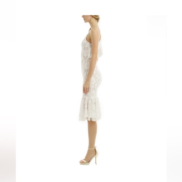 tracy reese flounce slip dress optic white - Picture 2 of 8